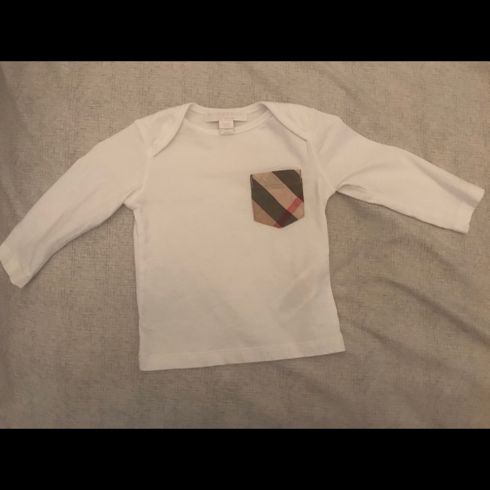 White long-sleeve Burberry shirt